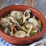 Chirillo with shrimp and mushrooms