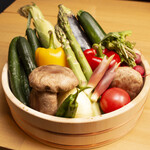 계절 야채 (오반자이, 고기 감기, 튀김)