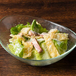 Caesar salad with romaine lettuce and tofu skin