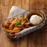 French fries soy milk sour cream sauce