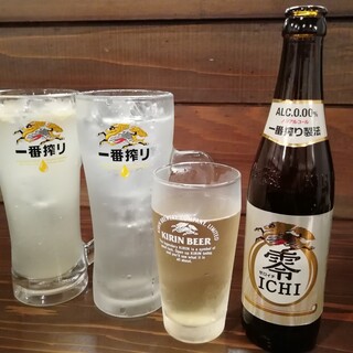 h Kameido Horumon - キリン一番絞り製法ノンアルビール零ichi・強炭酸レモンソーダ・グレープソーダ