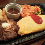 オムライステーキ！！大人のお子様ランチですな