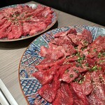 Beefman - 大皿での神戸BEEF盛り合わせ
