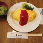 Youshoku Ookawa - ケチャップたっぷりで卵は硬くなくトロトロでもありません。
