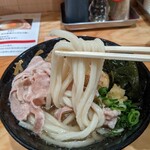 自家製さぬきうどんと肉 新橋甚三 - コシの強い麺です(^^)