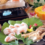 Umino Shiki - ＜松茸とキンキの岩塩プレート焼きとカニのパンプキンポタージュ＞　旬の味を存分にお楽しみください！