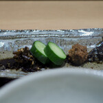 おみ乃 - 昆布の佃煮、胡瓜の糠漬け、肉味噌