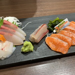 Shungyo Tatsumi - こだわり鮮魚の3種盛り＋サクラマス