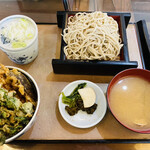 丸忠 - 「天丼セットの冷そば」1,150円税込み