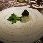 La maison du caviar 17℃ - 白エビとアスパラソバージュ、アムールキャビア