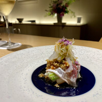 眞善美 - 鯵　白海老　海月
                    うるいの中華風刺身