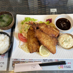 二三家食道 糸島屋 - でかっ　あじフライランチ@1100