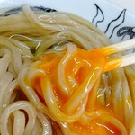 麺屋 にぼすけ - 卵を崩して
