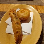 fu-fu shisen - メヒカリと新タマネギのスパイシーフリット