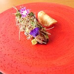 阿蘇レストラン&菓子屋 ギフト - 前菜(オードブル)「熊本産ばってん茄子のマリネとマグロとアボカドのタルタル。米粉のパンケーキ」