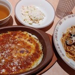サイゼリヤ - ナスのミートソーススパゲッティ(ランチセット) ¥500+ミラノ風ドリア ¥300