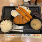 松乃家 - ロースかつ&海老フライ定食　840円