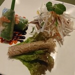 サイゴンレストラン - 揚げ春巻き、生春巻、大根サラダ
