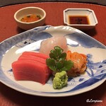 御料理 寺沢 - 本鮪 中ﾄﾛ､眞子鰈､本玉の造り