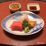 御料理 寺沢 - 本鮪 中ﾄﾛ､眞子鰈､本玉の造り
