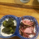 かつ久 無庵 - お新香。おかわり自由
