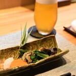 香炉 - お通しとビール