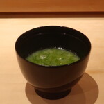 鮨 しみづ - 青海苔の味噌汁
