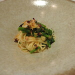 リストランテ カノフィーロ - 桜海老とボッタルガ、チーマデラーパのアーリオオーリオ　タリオリーニ