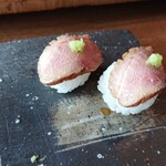 そば切り 鴨嘴 - 鴨ロース手まり寿司