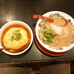 天下一品 - 天津飯定食（こってりラーメン）