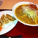 麺や村里木 - 蔵味噌野菜ラーメン、餃子セット、830円