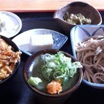 Tanukian - ミニ丼セット（かき揚げ丼とざる？そば）