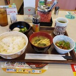 すき家 - まぜのっけごはん定食　¥350