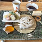 Yakiga Shika Watomo - 1番最初の天ぷら&ざるそば　鯖寿司やだし巻き卵etc.