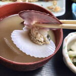 民宿 青塚食堂 - ホタテ稚貝入り。