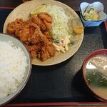 寿美吉 - 料理写真:唐揚げ定食ご飯大盛り