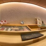 鮨 大門 - 内観をパノラマで