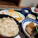 あったかーい宿 勝風館 - 1泊目夕食　竹の子ご飯