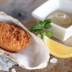 Fried oysters at an oyster stand