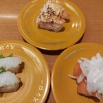 Sushiro - えびチーズ　えんがわ　オニオンサーモン