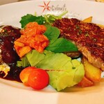 イルキャンティ京都 - スペシャルコンボランチ、イベリコ豚ハンバーグ＆サーロインステーキ