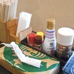 なばりゅう - 卓上に常備されたもの
