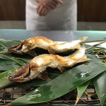 赤坂 菊乃井 - 昼懐石１３３１０円。鮎塩焼き。こちらの鮎が一番好きです。頭から、と言われますが、いつも尻尾からいただきます（笑）