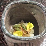 心根 - 先付け　蕗の薹飯蒸し　