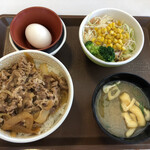 すき家 - 牛丼並盛ランチセット(¥500)