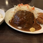 Tonkatsu Hiroki - 特大ハンバーグ定食（270g）（￥1150）