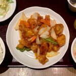 台湾料理 桃園 - スブタ定食 ¥800 のスブタ