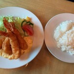 Chikurin - エビフライ1050円＆ごはん180円