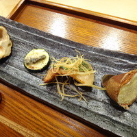 草庵　田なか - 栗、鰆、ズッキーニのゴルゴン味、椎茸