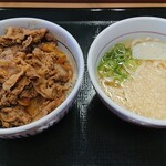 なか卯 - 和風牛丼+はいからうどん(小)セット